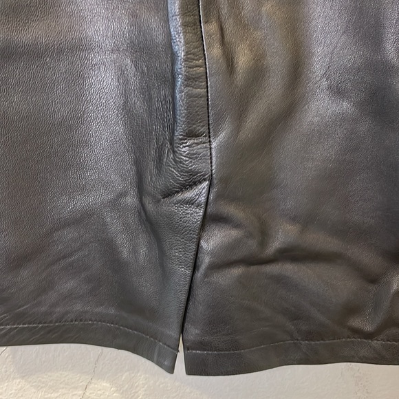 Vintage 80’s Black Leather Mini Skirt Indie Sleaze - Picture 3 of 5